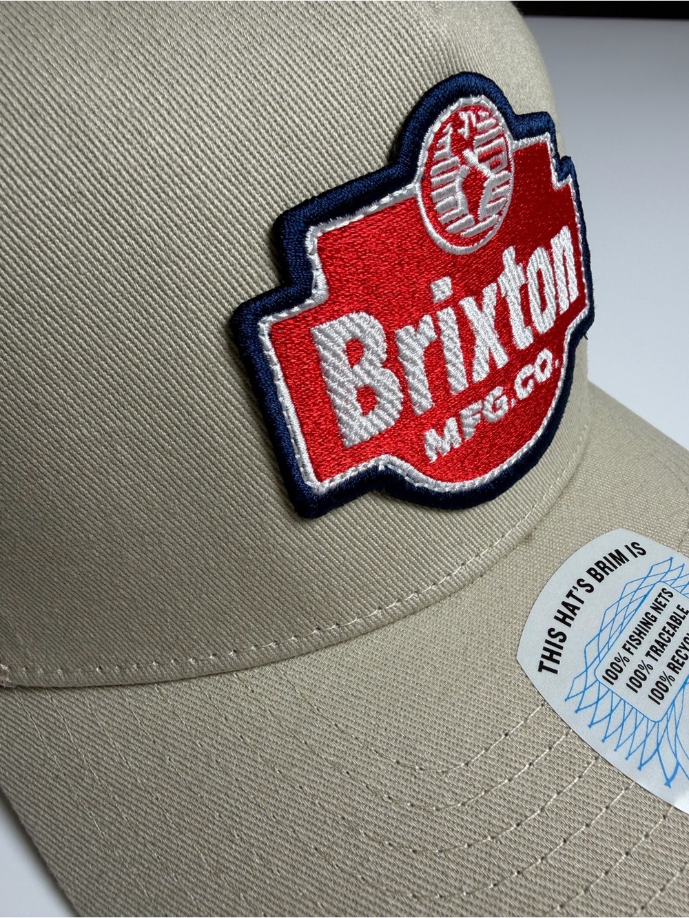 Brixton Men’s Netplus Trucker Hat Tan Mesh Logo Cap Patch NEW - Picture 16 of 16